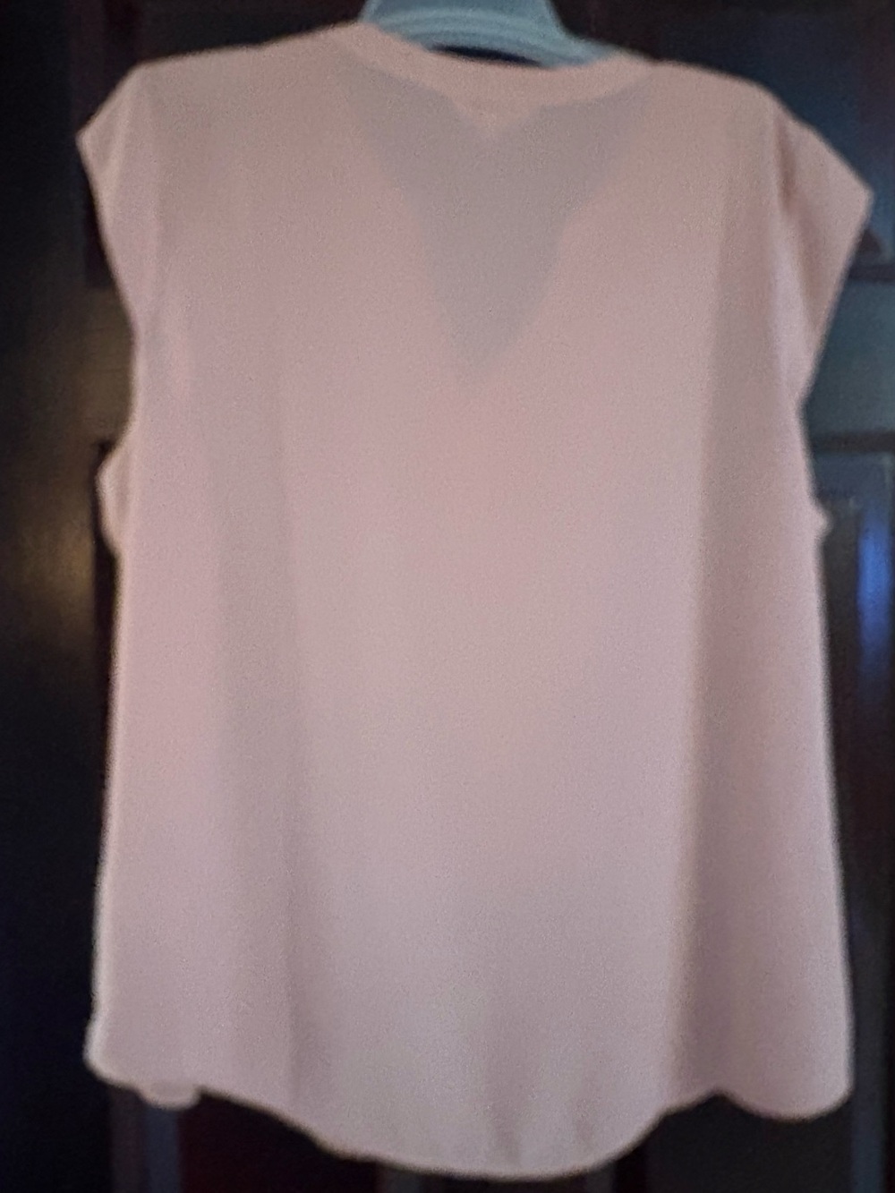 Candie's Blush Pink Cap-Sleeve Split-Neck Blouse - Picture 2 of 4